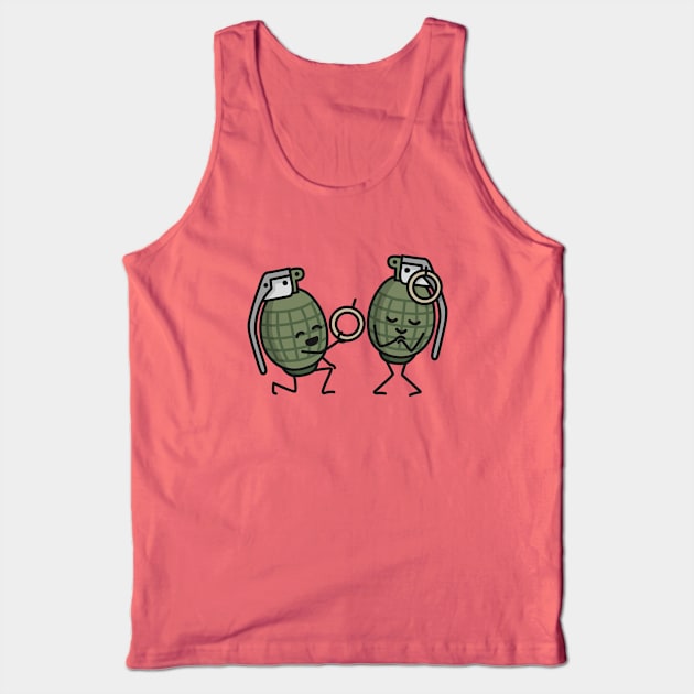 Hand grenade marriage proposal funny couples army Tank Top by LaundryFactory